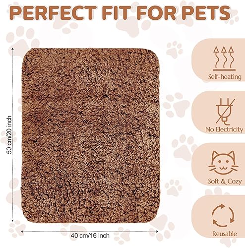 Miniatura 2 de Almohadilla de Cama Autocalentable para Gatos, Tapete Calentador Autocalentable para Mascotas, Tapete de Cama Calentador para Gatos Ferales e