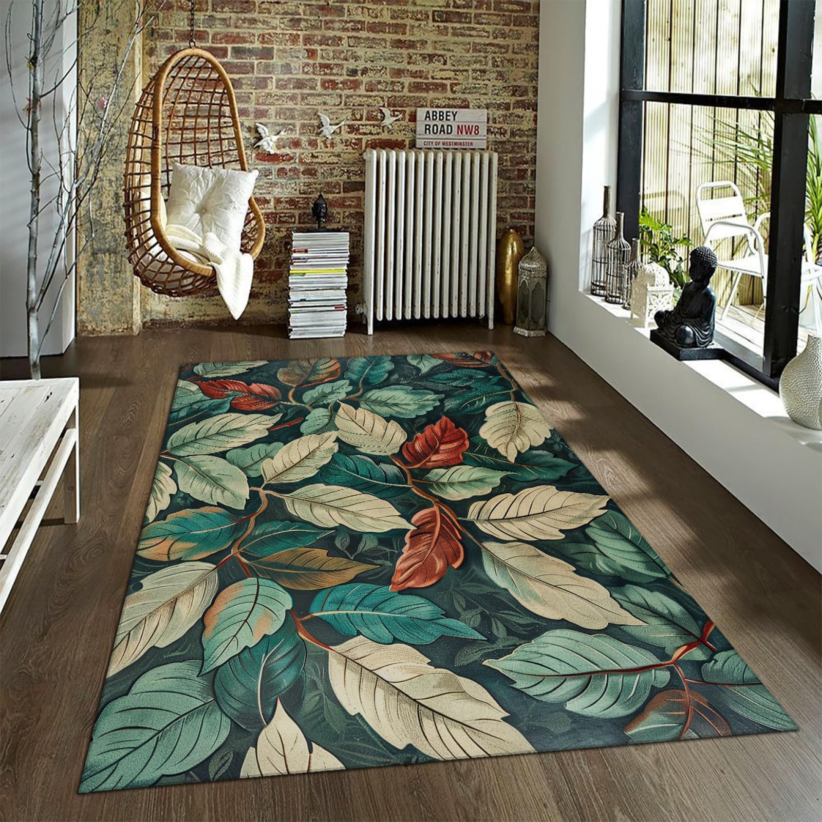 Tapis de sol style William Morris pour salon et chambre déco bohème chic