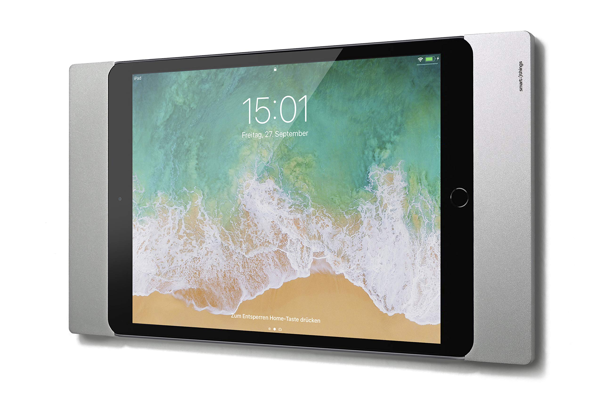 smart things sDock Fix s32 s - Verschließbare robuste Wandhalterung kompatibel mit Apple iPad 10.2" / Air 10.5" / Pro 10.5" zur dauerhaften Installation, Montagematerial enthalten, Silber