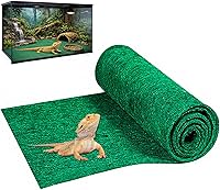 Mechpia 47x24" Green Reptile Carpet Terrarium Liner - Waterproof, Cut-to-Fit Bedding for Bearded Dragons, Snakes, Lizards & Tortoises