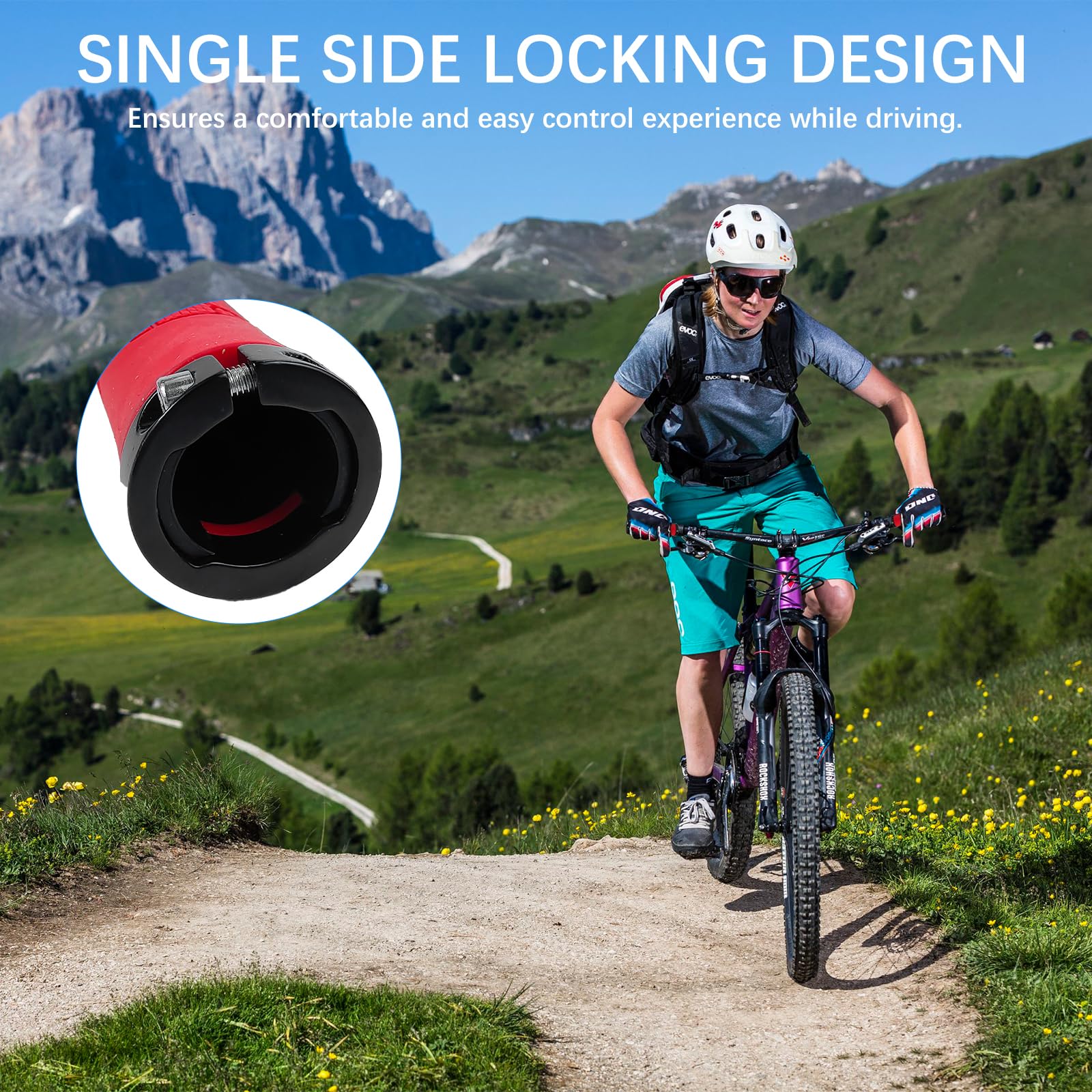 Manopole per Bici Ergonomico,Manubrio Universale per Bicicletta da 22mm,Adatto per Mountain Bike/Bici a Ruote Piccole/Bici da Strada/Bici Pieghevole/City Bike/Scooter
