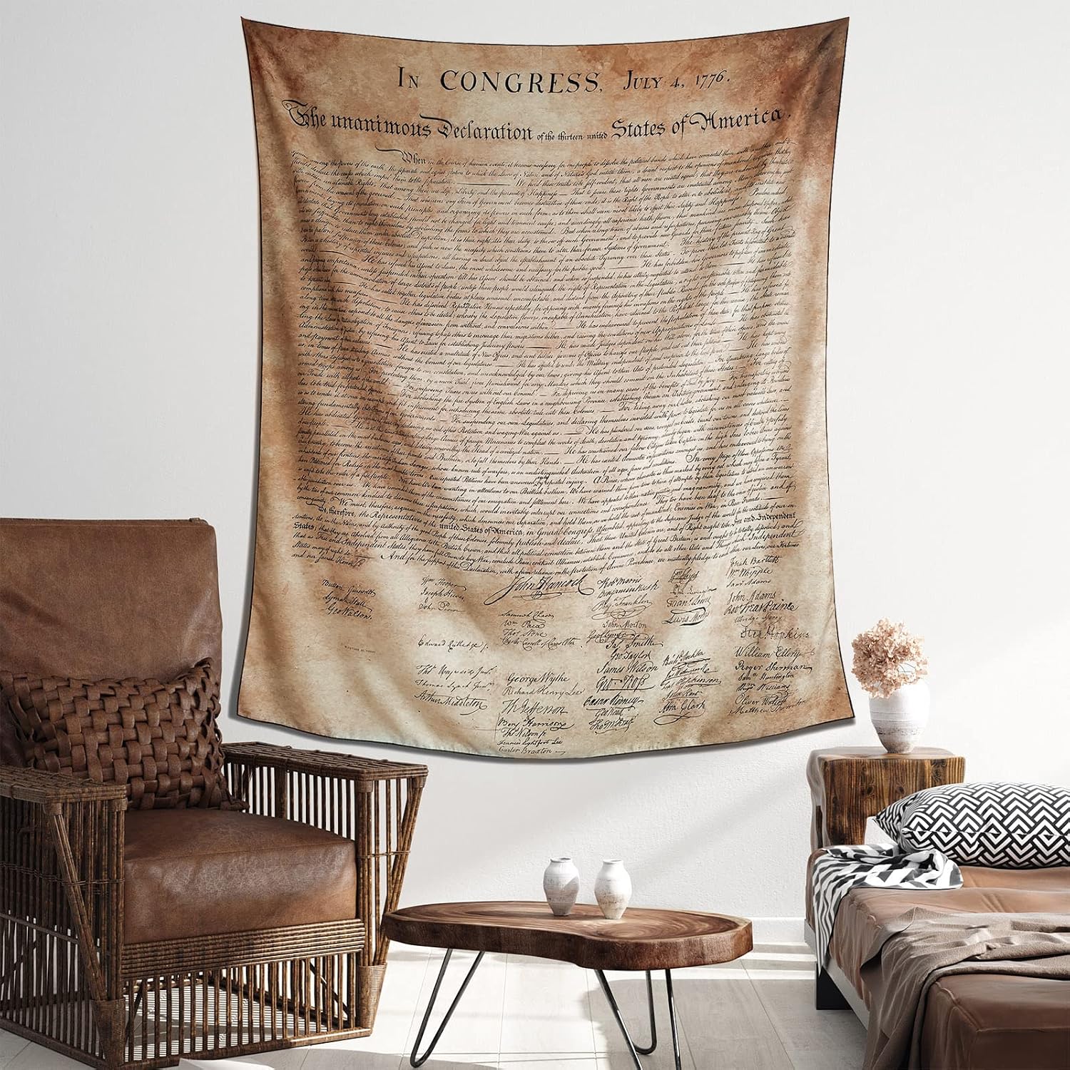 NAVNAWM Declaration of Independence Tapestry Poster Home Art Wall Decro for Dorm Bedroom 51×59 Inches image 3