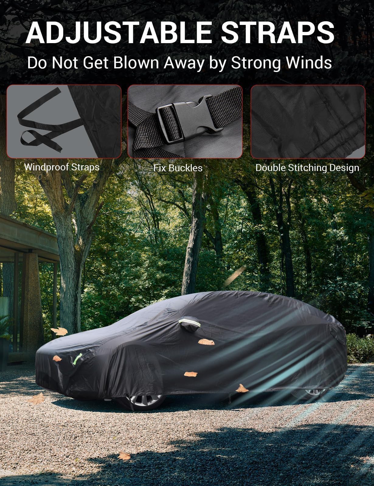 BASENOR 2026 Upgrade Tesla Car Cover for Model X Model X Plaid All-Weather Waterproof UV Protection Full Exterior — view 7