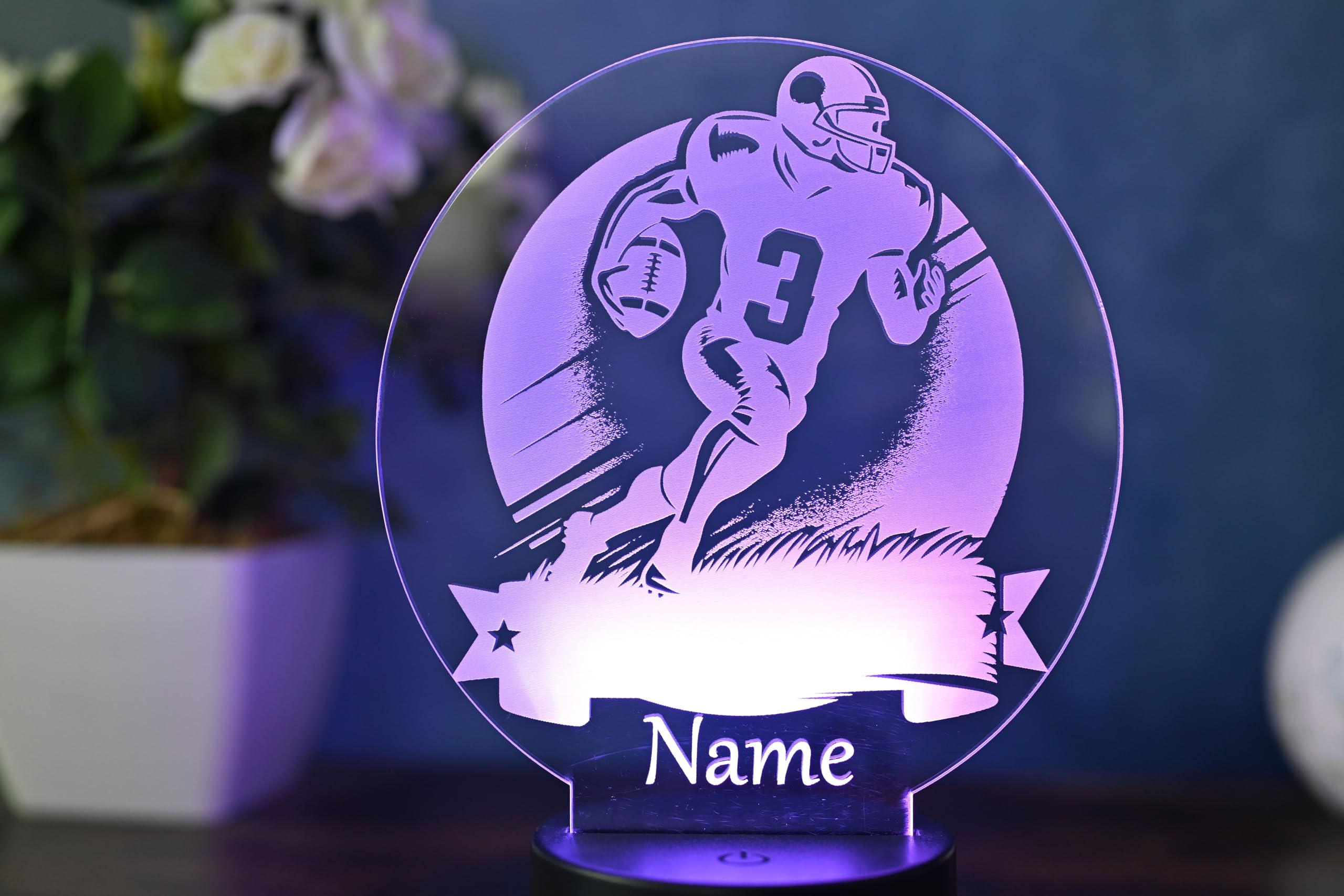 Personalisierte LED Football Lampe – Dekoration für american football spieler und fans