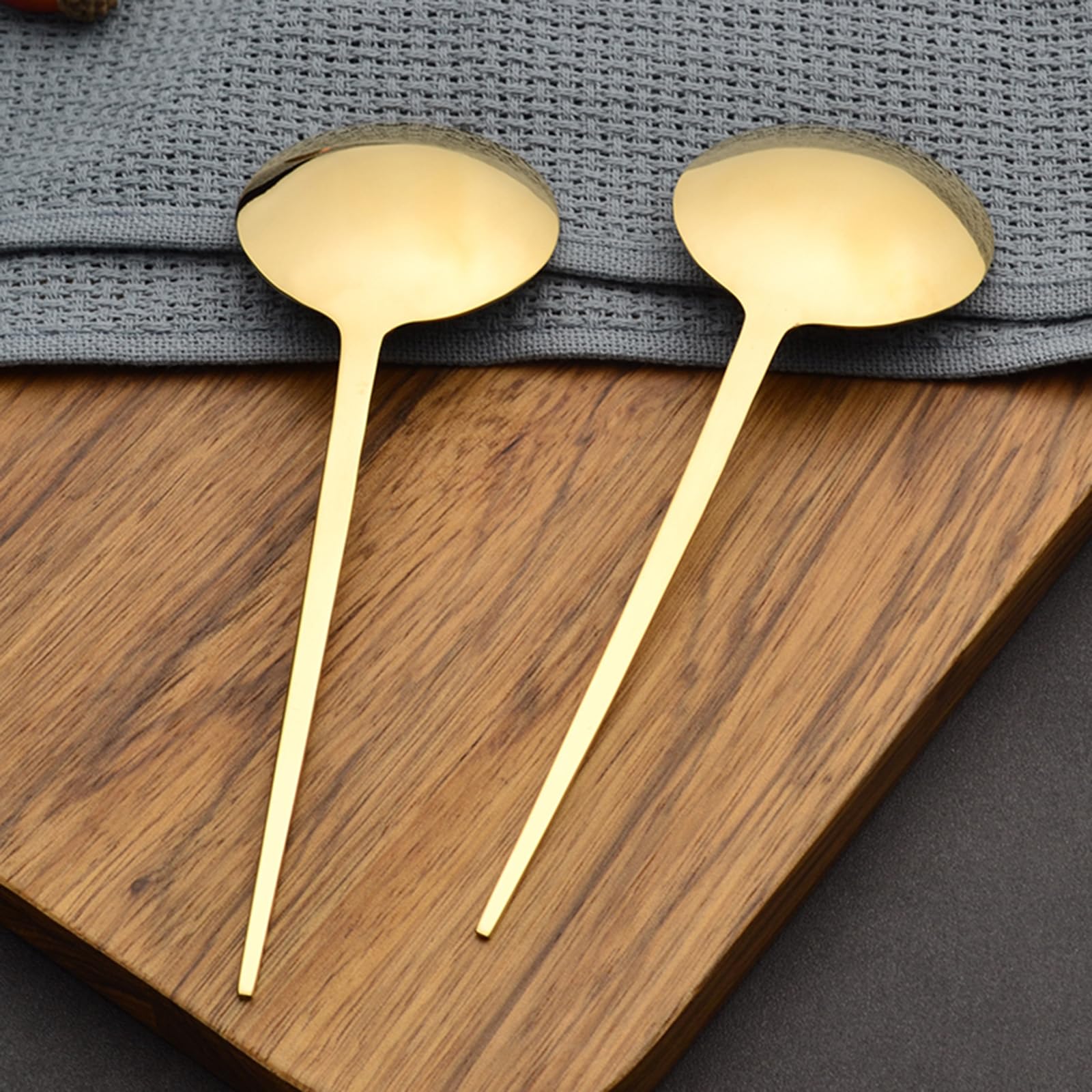 Cuchara de cobre 99% puro, cuchara de postre japonesa de latón forjado a mano, adecuada para comedor en casa, restaurantes, postres, pasteles, helado (16 cm) (5)