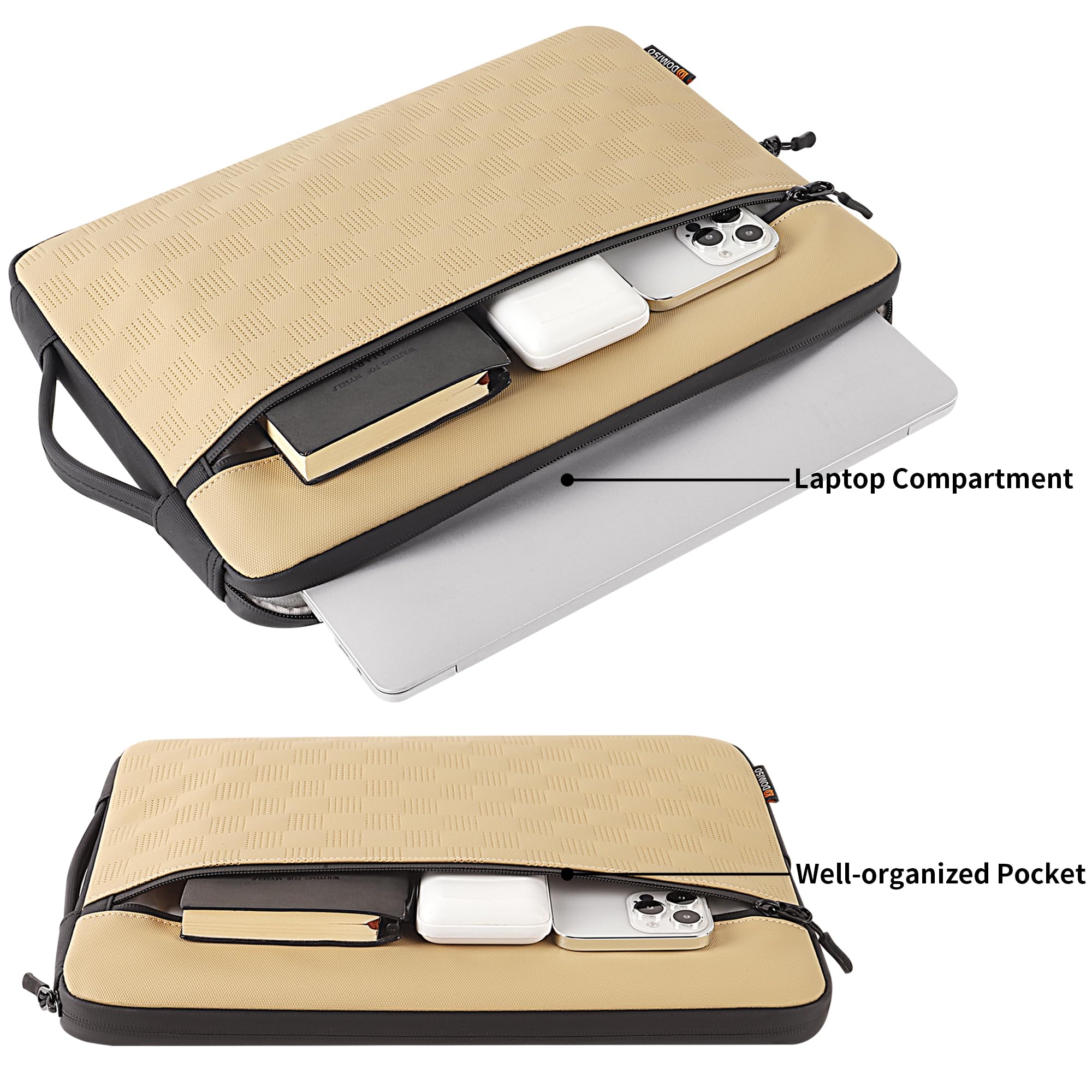 DOMISO Borsa per computer portatile 14,4 – 14,4 pollici, borsa a tracolla, borsa per computer portatile per donne e uomini