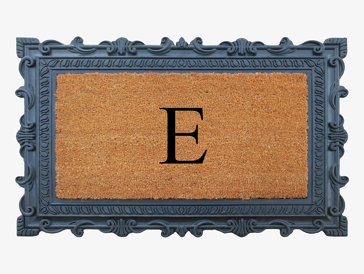 A1 Home Collections A1HC Natural Rubber & Coir Monogrammed Doormat for Front Door 24" x 36", Anti-Shed Treated, Heavy-Duty, Low Profile, Easy to Clean Outside Entrance Mat