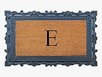 Vista 13 de A1HC - Felpudo con monograma de goma natural y fibra de coco de 24 x 36 pulgadas para puerta delantera, antidesprendimiento, duradero, para entrada