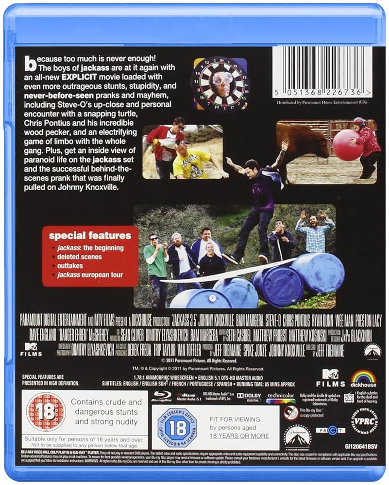 Jackass 3.5 [Blu-ray] [2010] [Region Free]: Amazon.co.uk