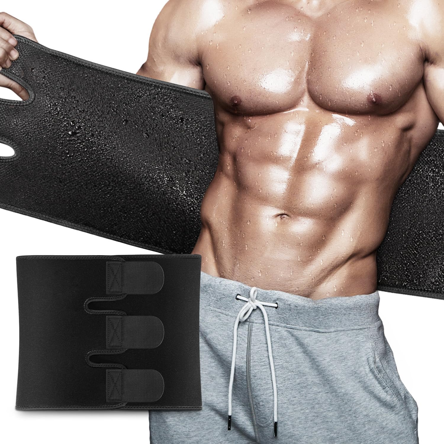 RIYA Waist Trimmer Sweat Waist Trainer for Women and Men Waist Sweat Belt Band Belly Stomach Wrap RIYA Waist Trimmer Sweat Waist Trainer for Women and Men Waist Sweat Belt Band Belly Stomach Wrap