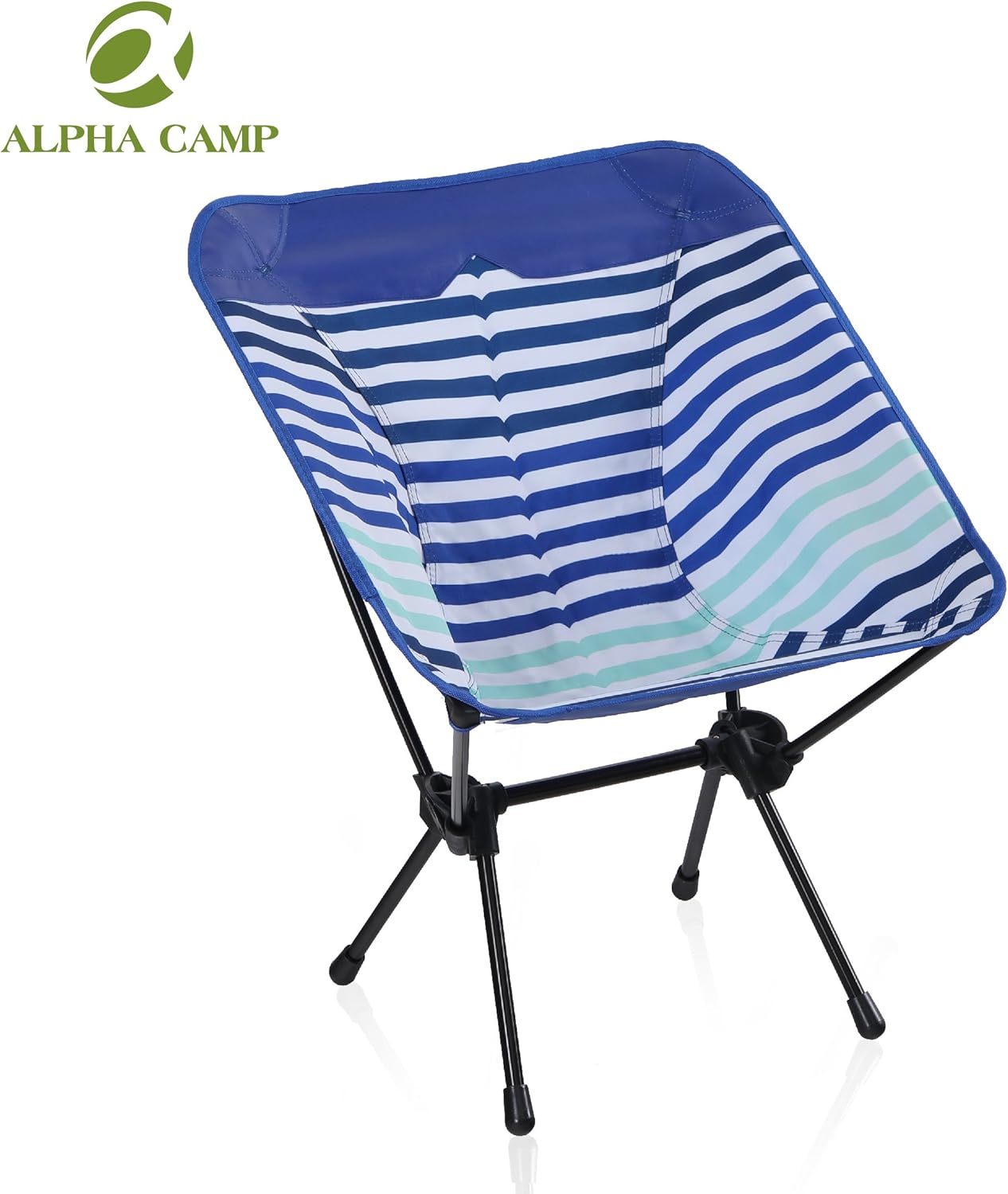 ALPHA CAMP Lightweight Camping Chair Portable Folding Chair Supports 350 LBS Blue