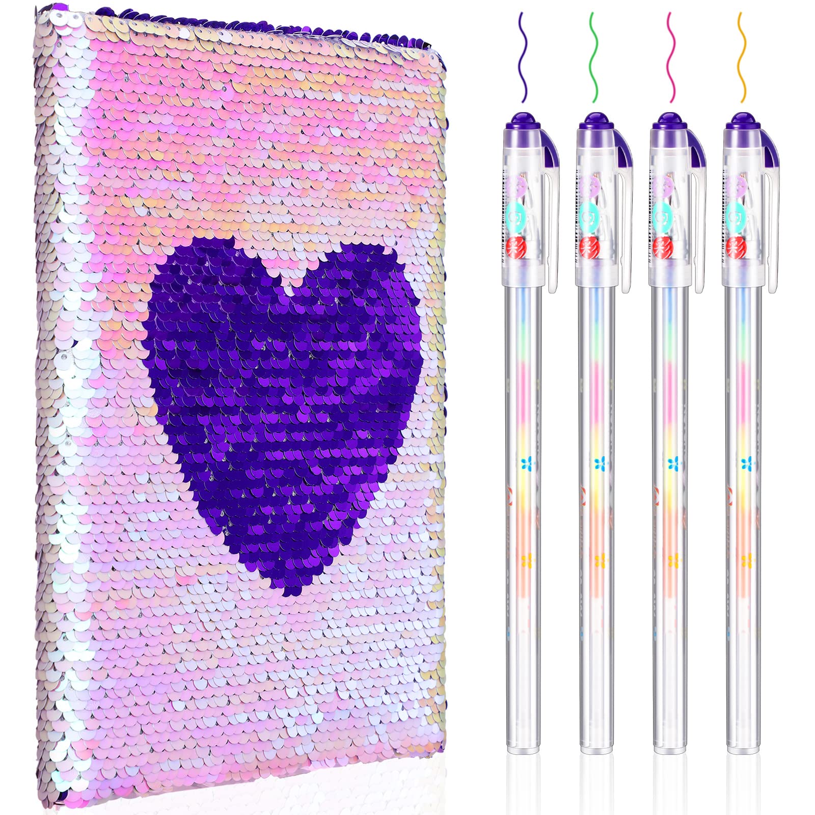 Photo 1 of Outus Sequin Heart Journal with Color Gel Pens