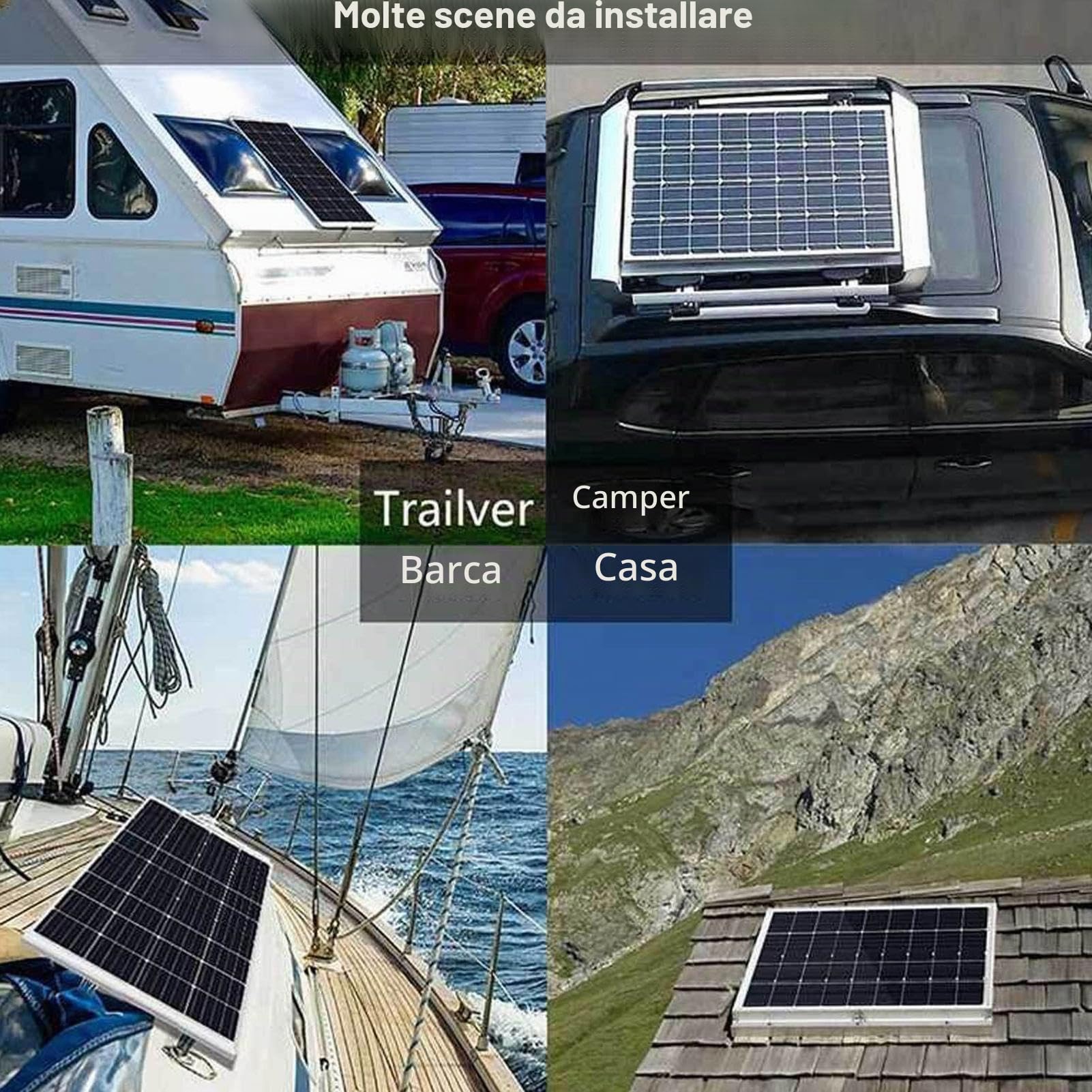 Caricabatteria per auto solare,Manutentore caricabatteria per auto solare | Mantenitore batteria di mantenimento da 100 W | Mantenitore di batteria solare, doppia uscita, per auto da 12 V-24 V, camper