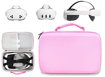 CaseSack Case compatible with Meta Quest 3s, 3, 2, Organizing travel case for VR Headset, controller and accessories Pink