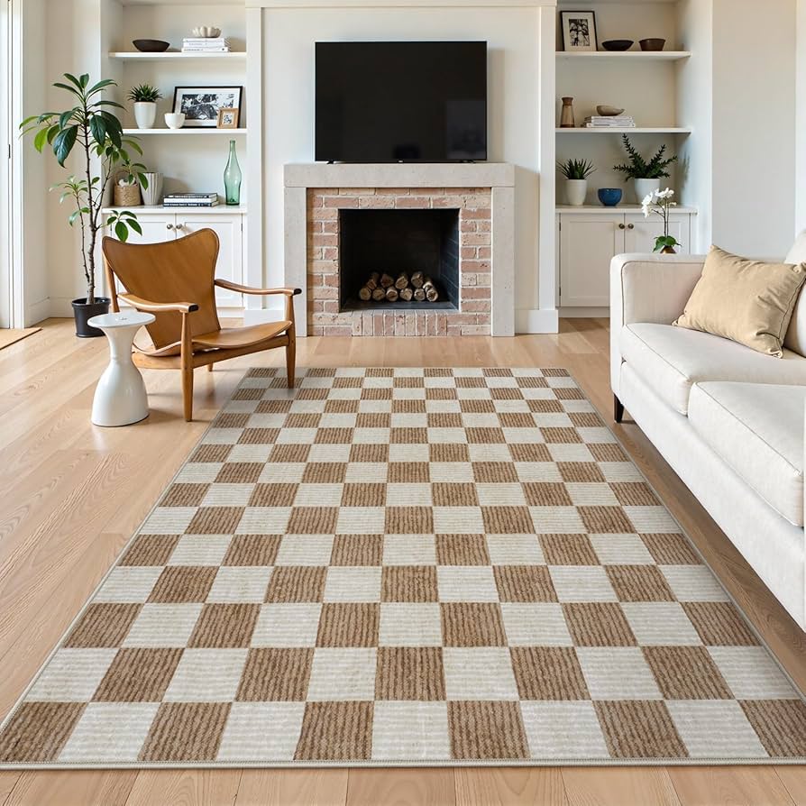Amazon.com: LIVEBOX Machine Washable Area Rug 6x9 Checkered, Non