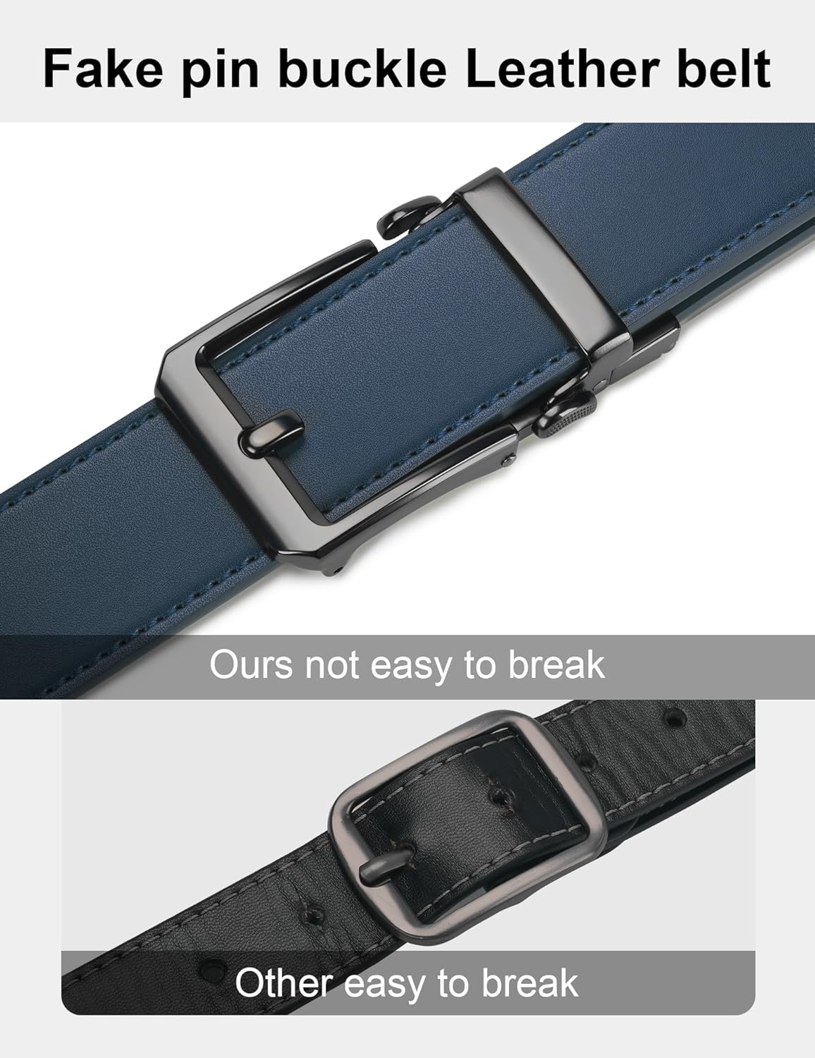 JUKMO 1.5" (38mm) Leather Ratchet Belt for Men in Gift Box - Image 7