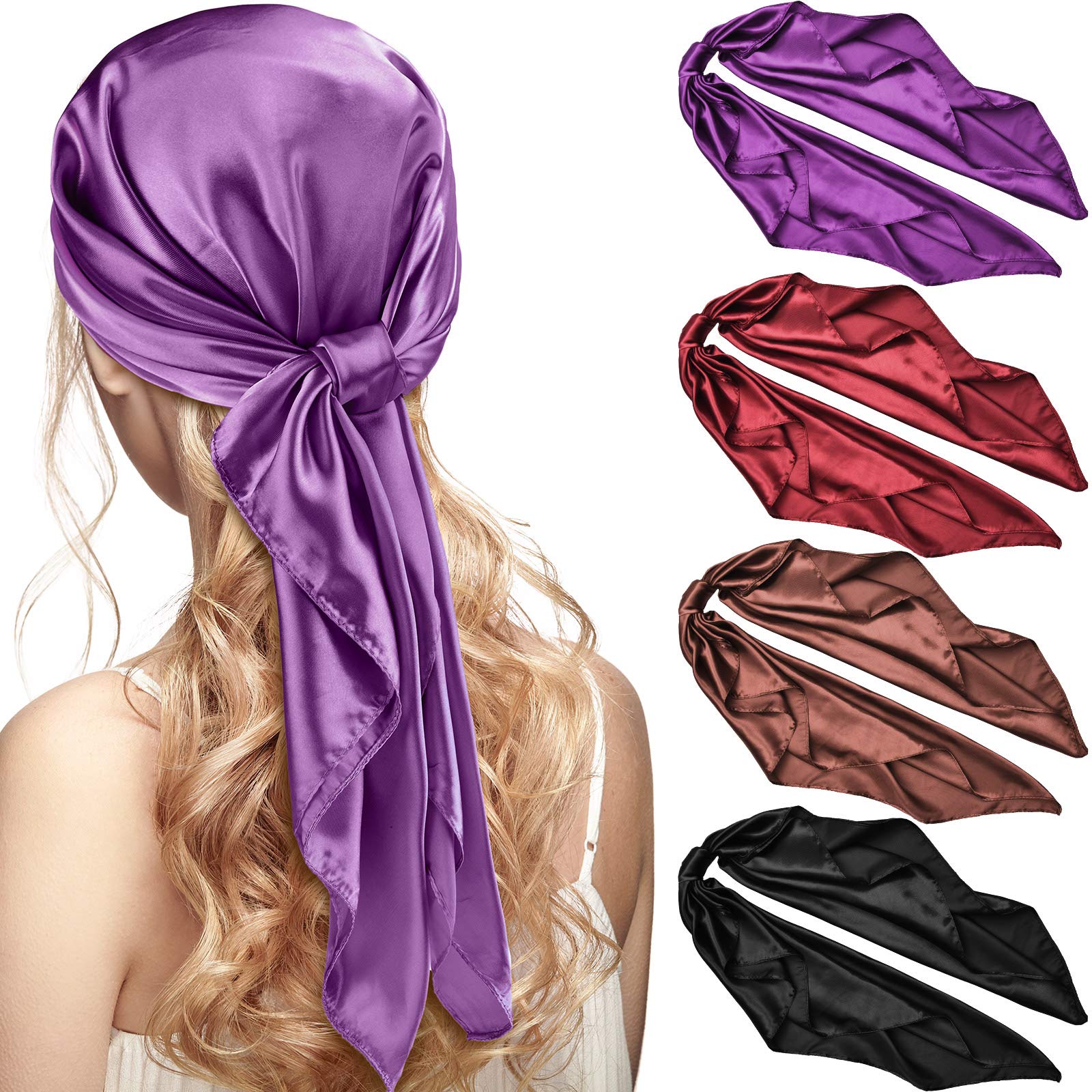 Foulard cheveux satin grand format enveloppant pour la protection nocturne des boucles - 7
