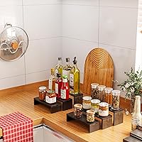 Vista 3 de Soporte de madera para exhibición, 6 paquetes de elevadores de madera para eventos de proveedores, soporte apilable de madera para cupcakes de 3