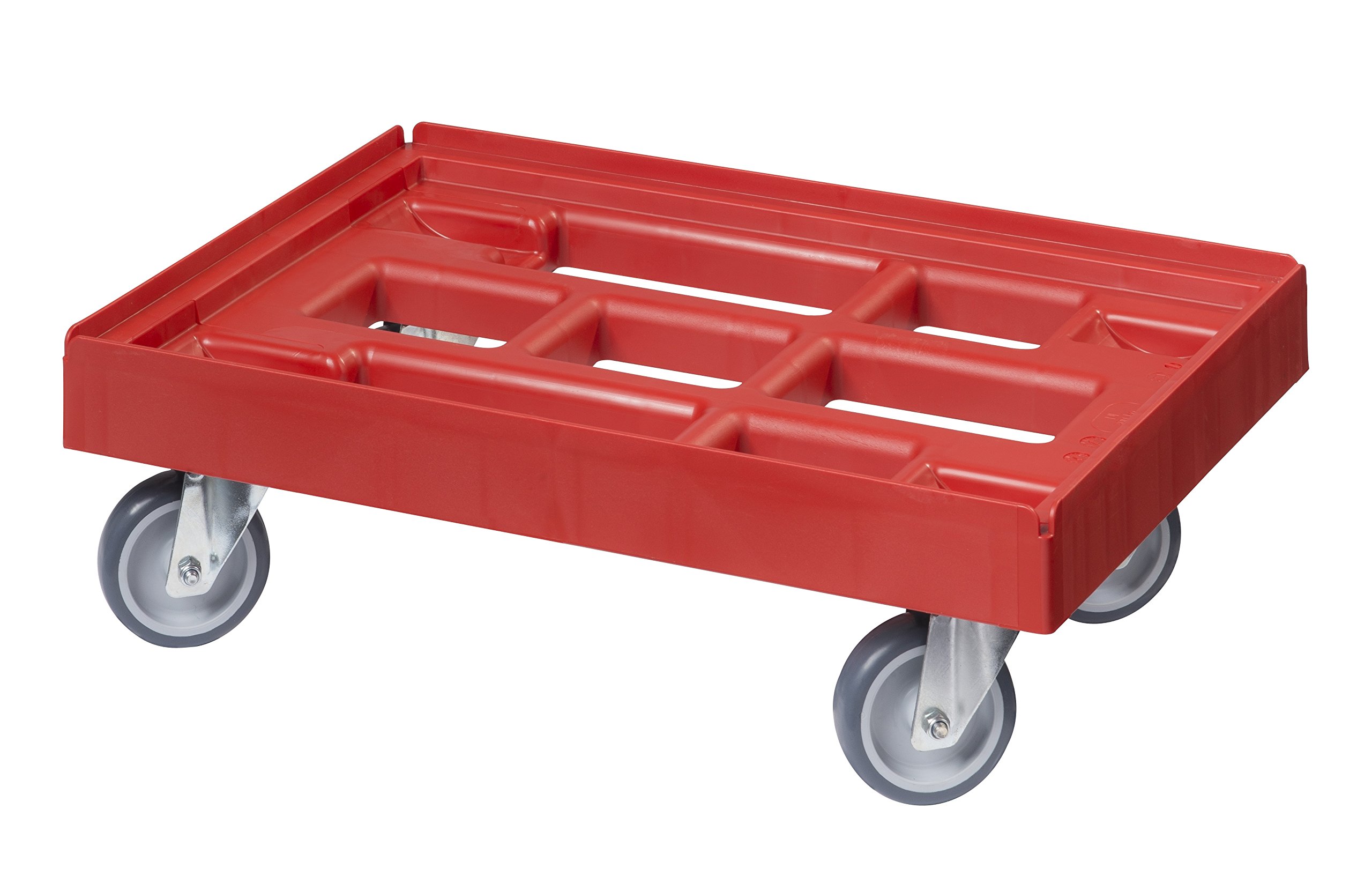4 Stück Transportroller für Kisten 60 x 40 cm mit 4 Lenkrollen in rot