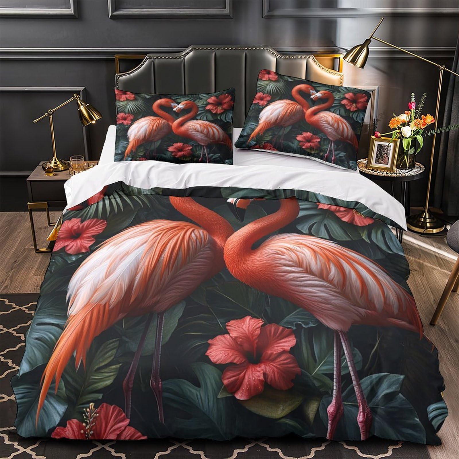 Housse de couette hypoallergénique et anti-plis en microfibre douce 3D