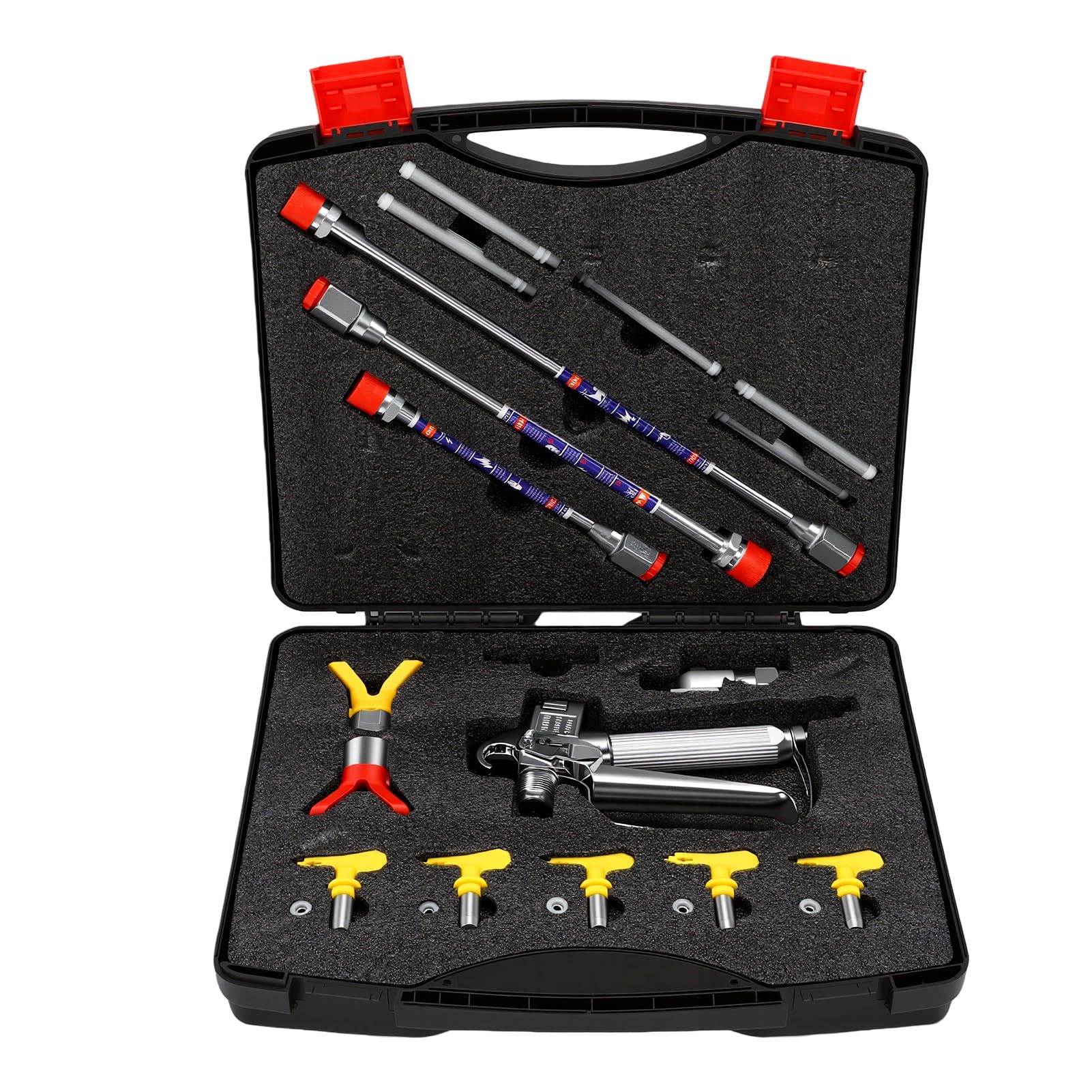 Luocute Kit de Varilla de Extensión para Pistola de Pintura Airless, con 5 Puntas Reversibles, para Uso en Interiores y Exteriores