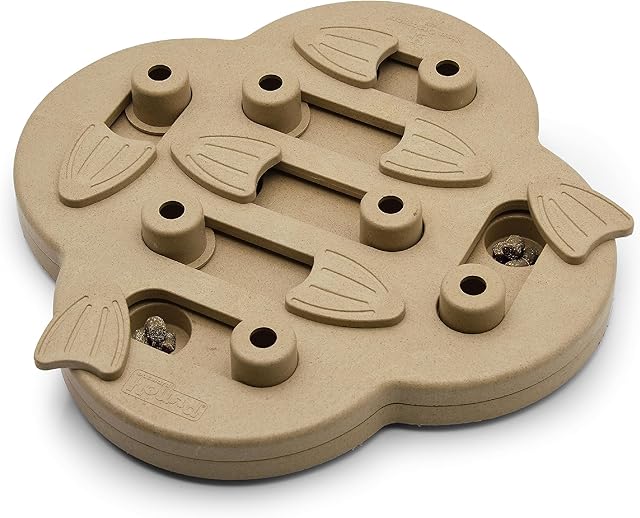 Outward Hound Nina Ottosson Dog Hide N' Slide Dog Puzzle Interactive Treat Puzzle Dog Enrichment Dog Toy, Level 2 Intermediate, Tan, Composite