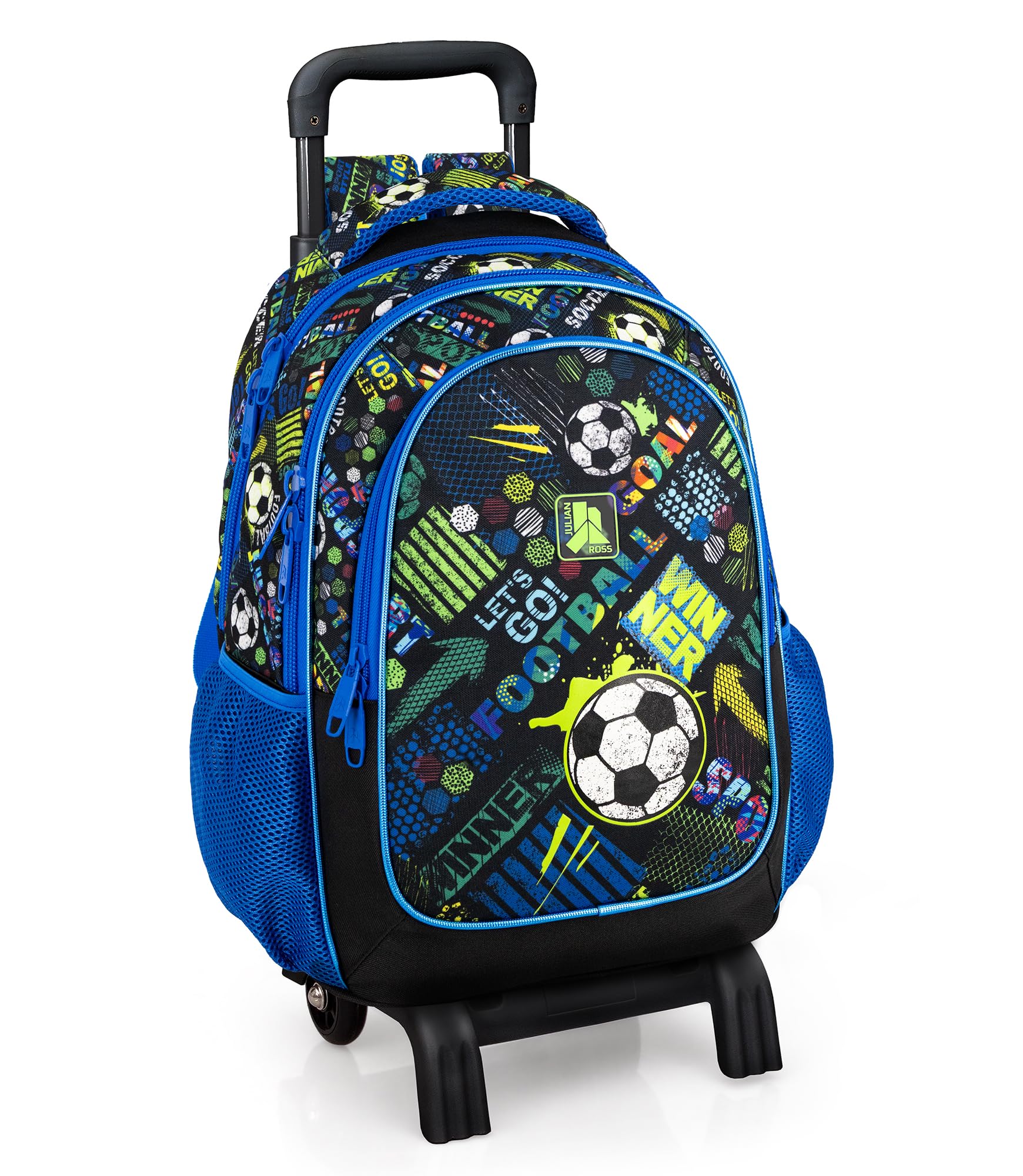 Mochila Escolar con Ruedas Niño 29L 2in1 Goal Power | Carro Extraíble, Ergonómica, 33x43x20 cm, 6-12 Años, Educación Primaria, Julian Ross