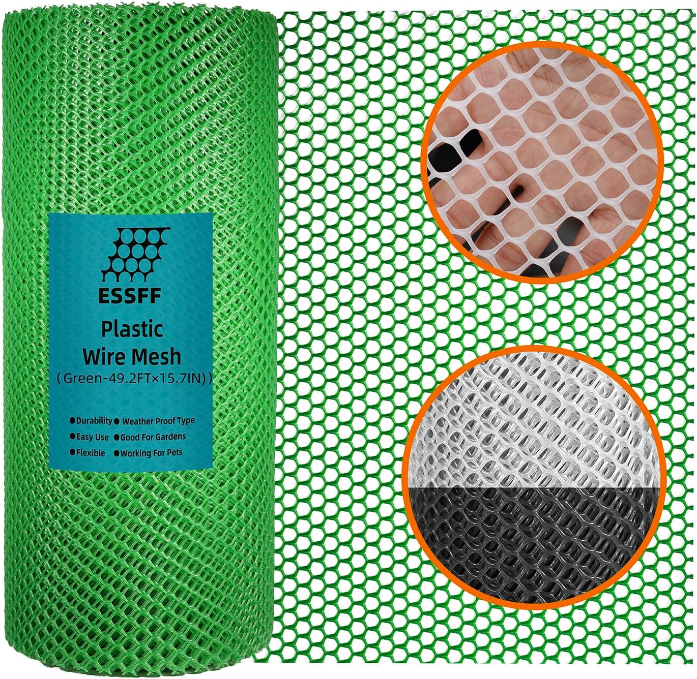 ESSFF 49.2ft x 15.7in Plastic Garden Netting