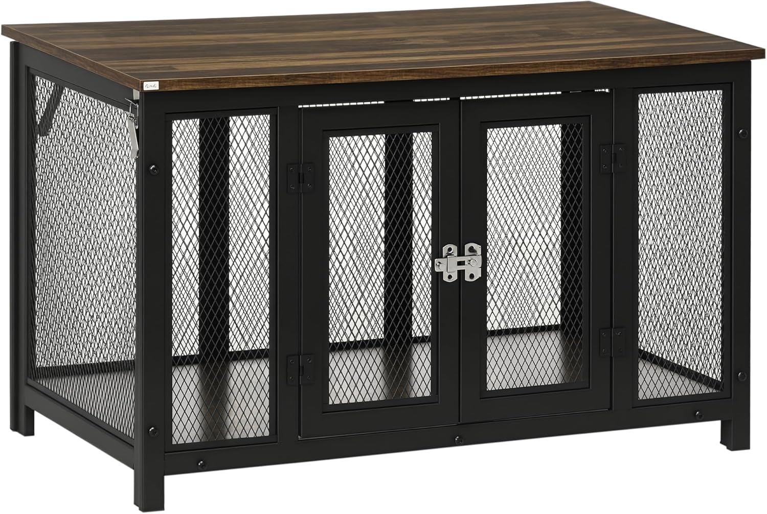 PawHut Furniture Style Dog Crate with Openable Top, Big Dog Crate End Table, Puppy Crate for Small Dogs Indoor, Spacious Interior, Pet Kennel, Brown, Black