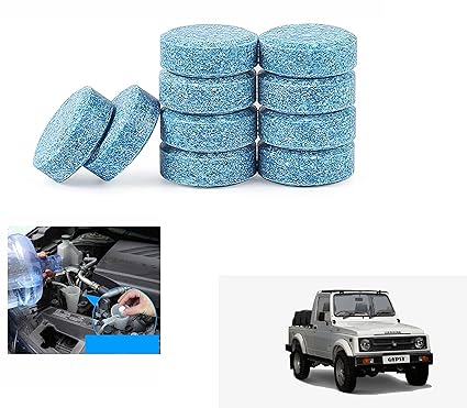 Asryd Car Wiper Detergent Effervescent Tablets Auto Windshield Cleaner Glass Tablets| Better Visibility | Safer Driving | Made in India | for Maruti Suzuki Gypsy (10 Tablets)