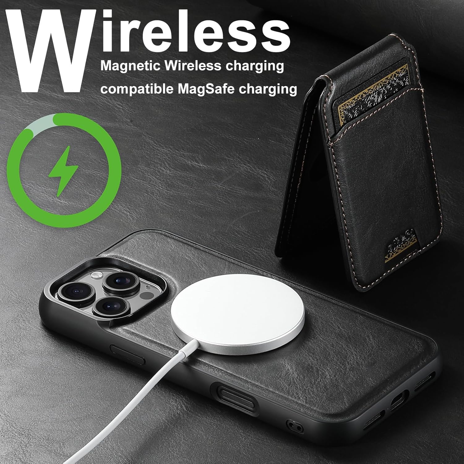 PASNEW S22 Ultra Wallet Case for Magsafe Wireless Charging,Flip Leather Magnetic Shockproof Drop Shell for Samsung Galaxy S22Ultra Card Holder with RFID Shield,[Not for S Pen] 6.8 inch,Black - Image 3