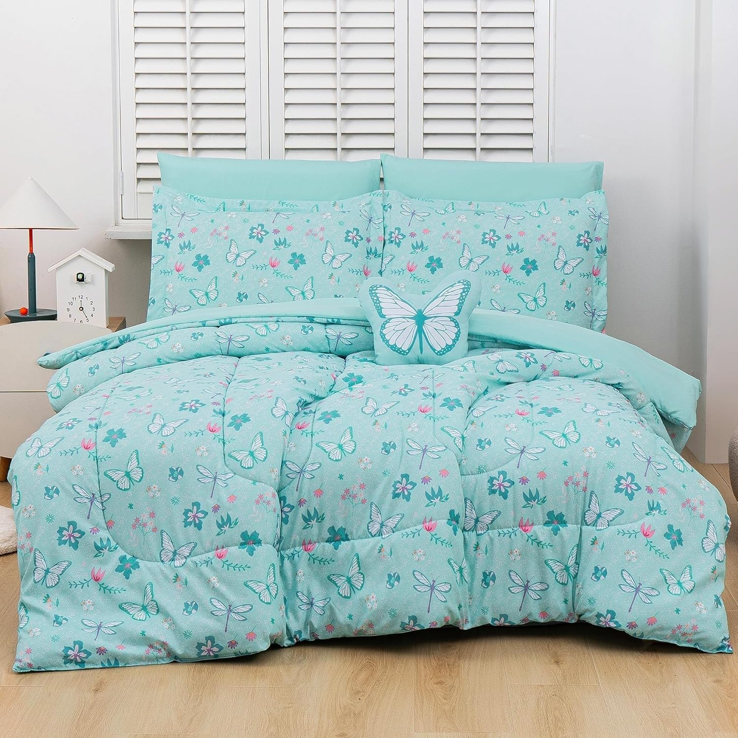 Édredon microfibre douce imprimé papillons pour adulte de luxe