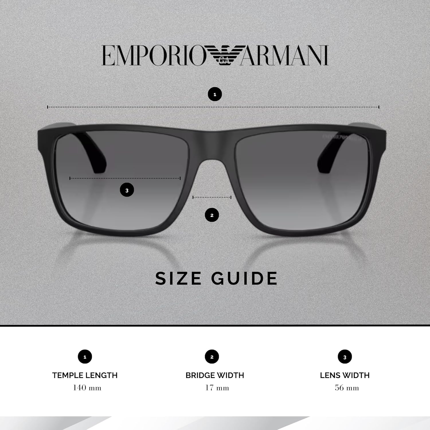 EMPORIO ARMANI EA4033 Square Sunglasses For Men +BUNDLE with ACCESSORY EYEWEAR KIT