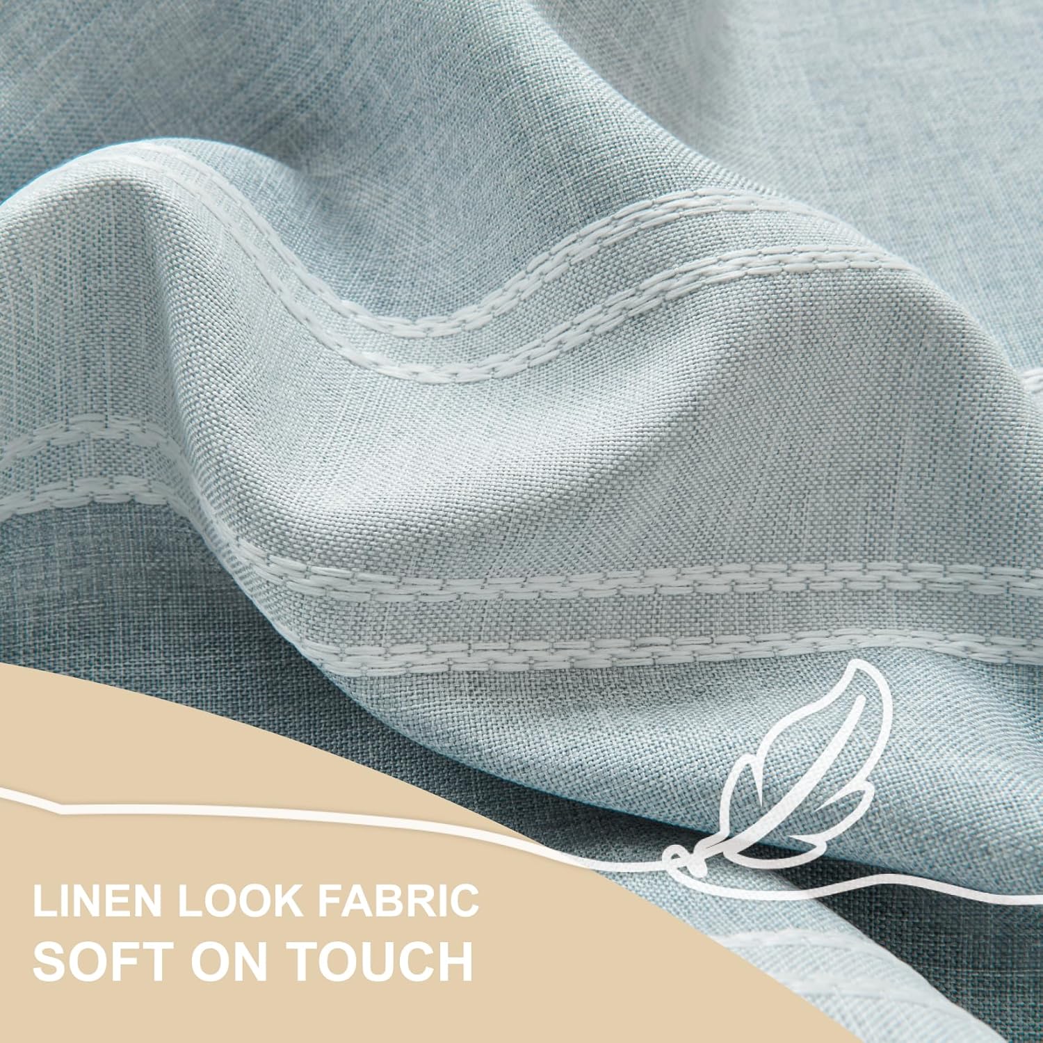 Home Queen 3 Pcs Boho Kitchen Curtain Sets with Tassel, W26XL45 Tier Curtains,54x18 Valance,Grey