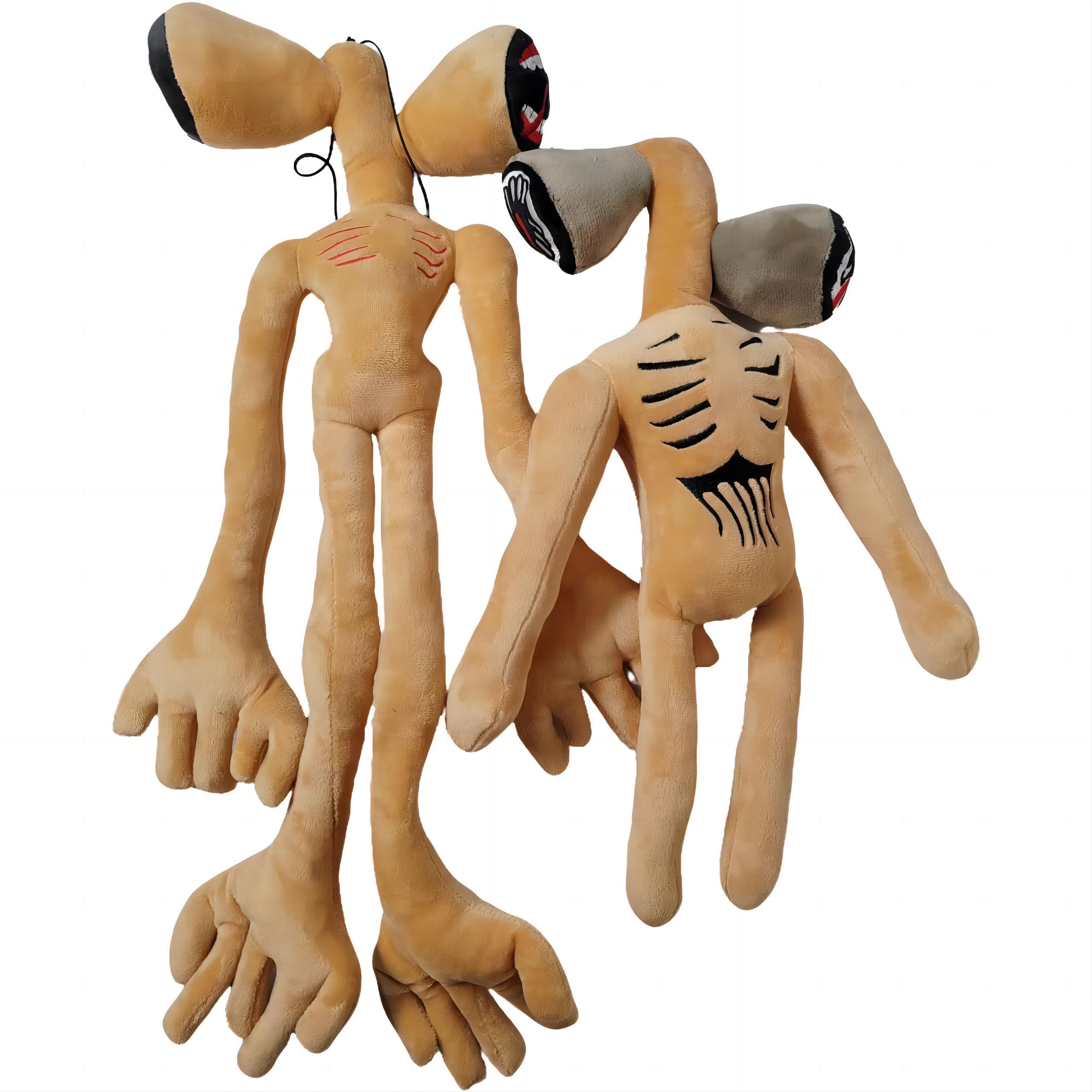 EICHIMEOW 2PCS Siren Head Plush Toys Limbs Movable Double-Head Horror Plush Toys Cartoon Cat Cartoon Dog Halloween Christmas Horror for Home Party