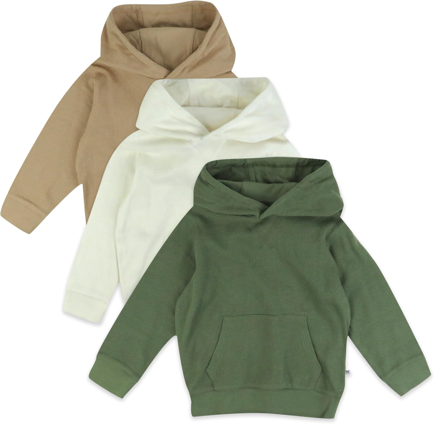 HonestBaby 3-Pack Thermal Hoodie 100% Organic Cotton for Baby, Toddler Boys