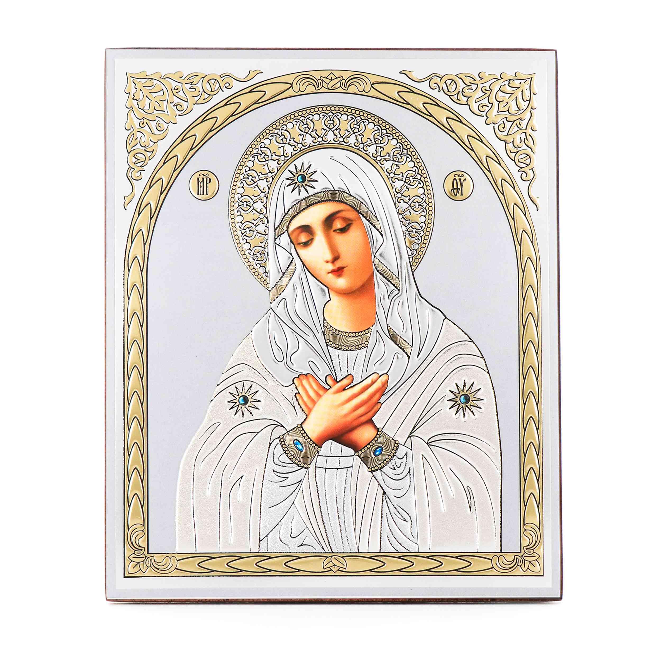 NKlaus - Mother of God Touching - Wooden Icon 15 x 18 cm Christian Orthodox - Religious Blessing 16567