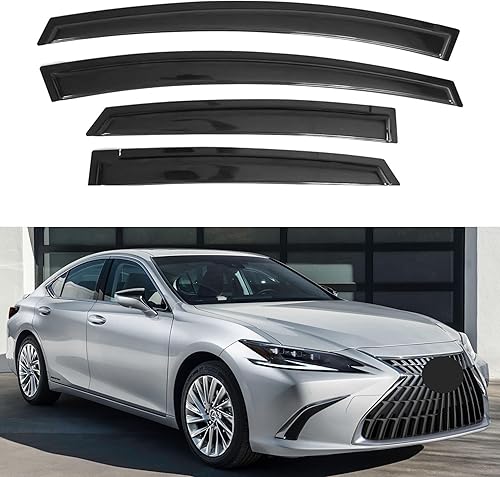 Miniatura 243 de IG - Visera para ventana de automóvil, protector contra la lluvia, el sol y el viento, con cinta adhesiva, deflector extraduradero para ventana