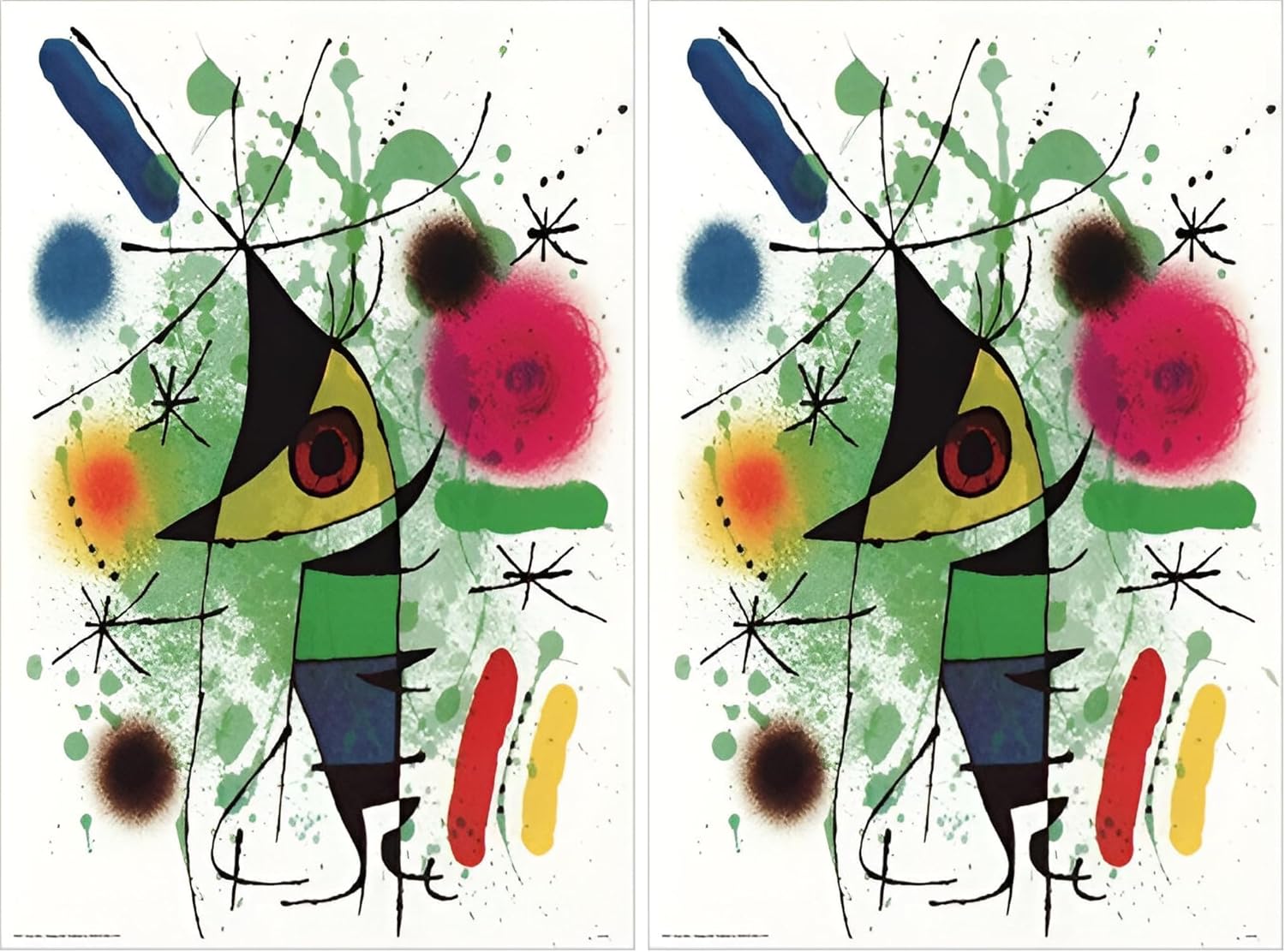 BUY ART FOR LESS Officially Licensed The Singing Fish by Joan Miro Museum Art Poster - 36 x 24 Inch - Decorative Print - Poster Paper - Ready to Frame: Posters & Prints