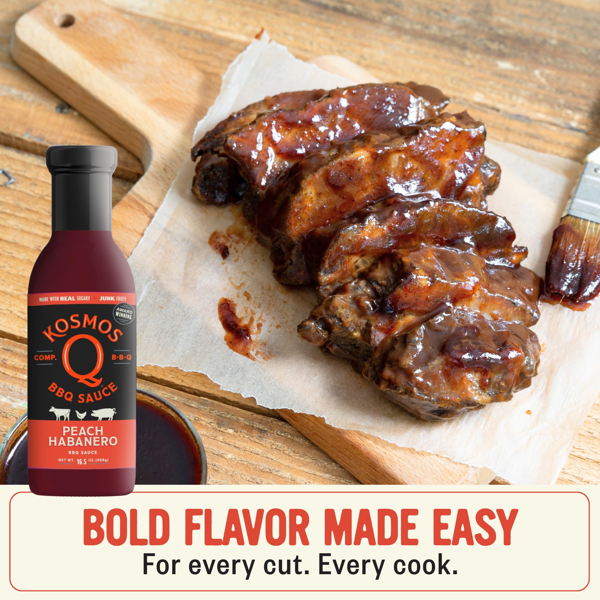 Amazon.com : Kosmos Q Peach Habanero BBQ Sauce, Sweet and Spicy