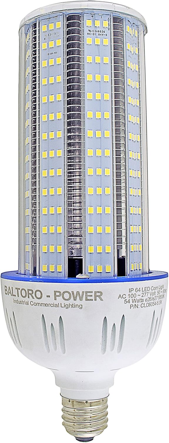 Baltoro Replacement Corn Bulbs for Metal Halide - High Pressure Sodium - CFL -Power Saver Long Lasting Replacement Bulbs. (60W Standard-E26)