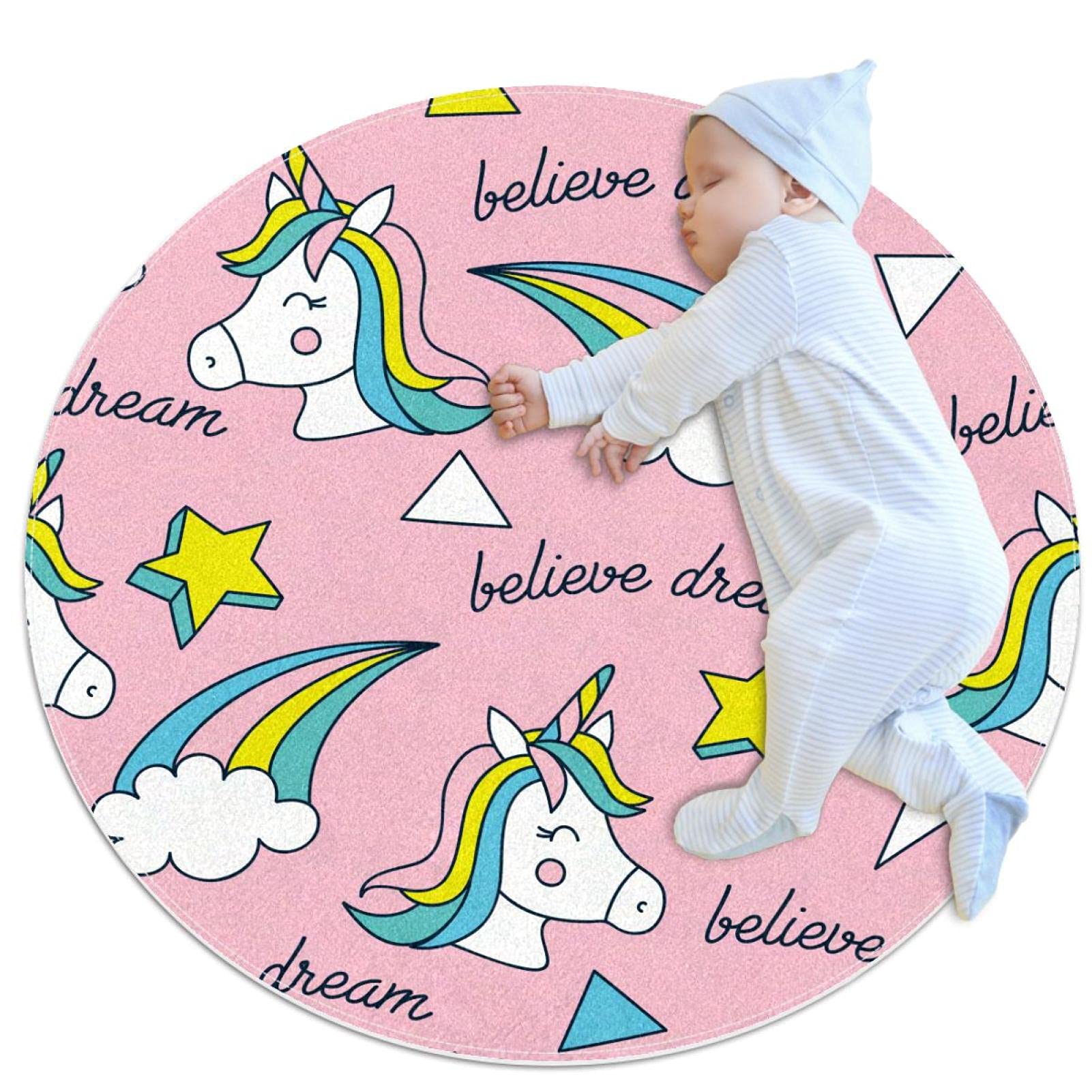 Tapis de sol motif cheval arc-en-ciel tapis rond cuisine entree salon 31.5 po