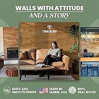 Vista 2 de Timberchic Tablones de pared de madera de roble, aplicación simple de revestimiento de pared para decoración de paredes y mejoras del hogar, paneles