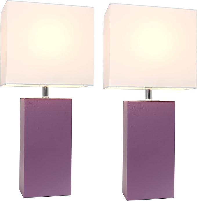 Juego de 2 Lámparas de Mesa Elegant Designs Púrpura miniatura 4