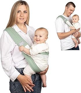 Jovi Baby Sling for Mom and Dad, Baby Shoulder Sling Carrier Newborn to Toddler, Mesh Baby Carrier Sling for Water, Baby Wraps Carrier Sling Hands Free, Baby Carrying Sling for Breastfeeding - Green