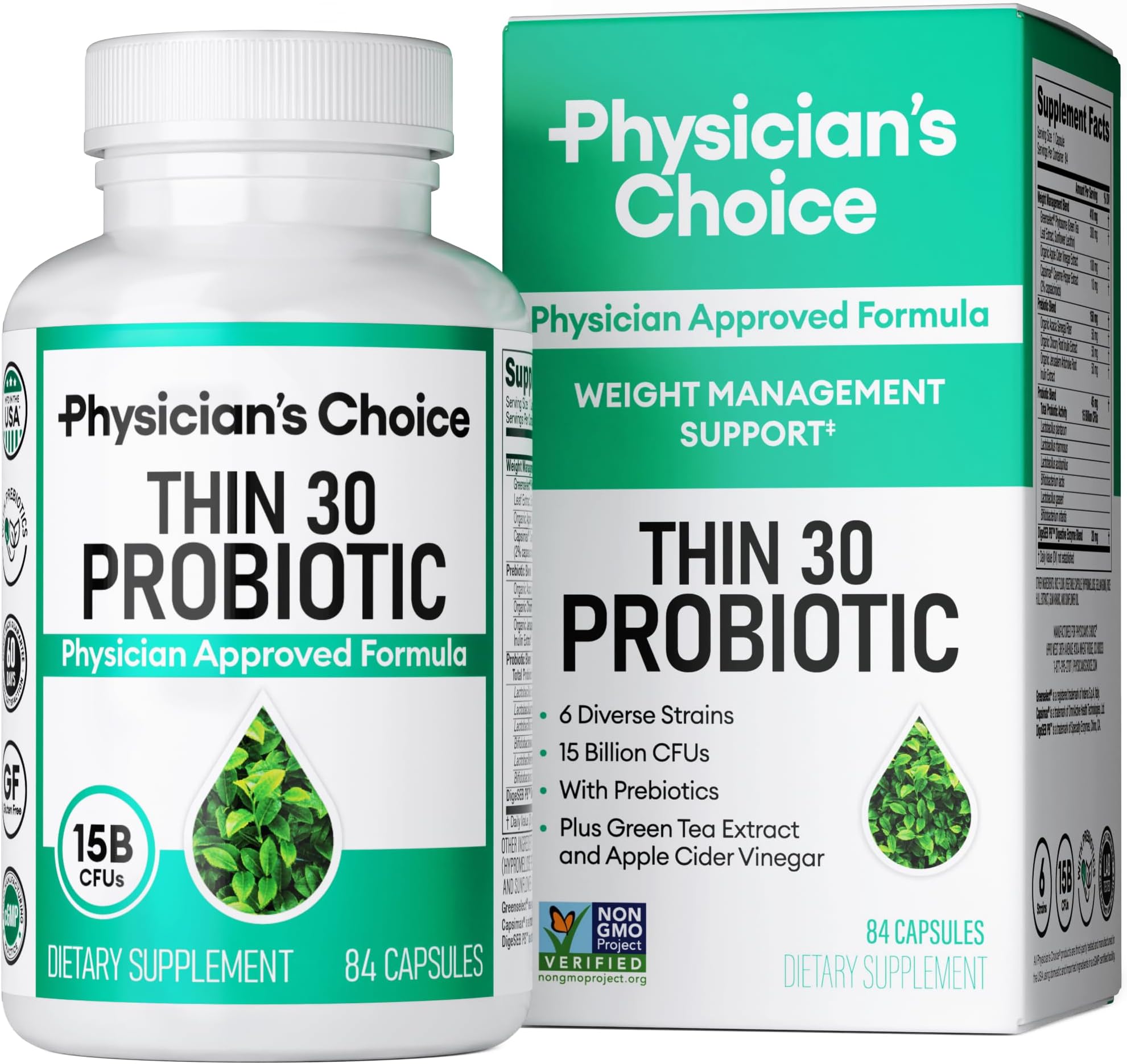 Physician's CHOICE Probiotics for Weight Management & Bloating 6 Probiotic Strains
