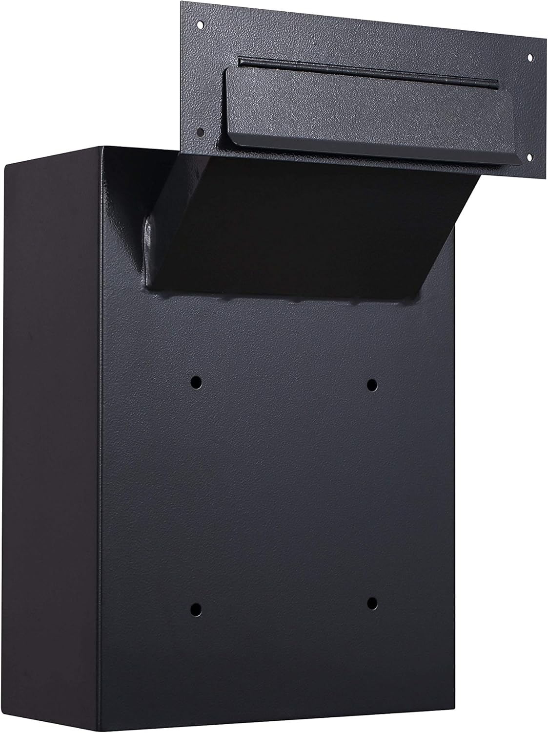 Protex WDC-160 BLACK Wall/Door Through Drop Box,for keys, car remotes, cash, checks and envelopes, Metal baffle, Pre-drilled mounting holes,double steel door, With Adjustable Chute