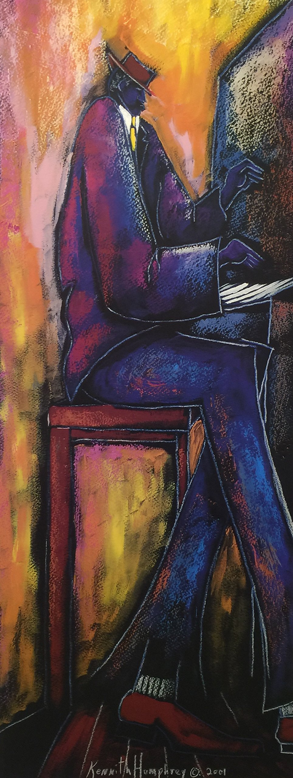 Amazon.com: Loonly's Tune (Man Playing Piano/Musical/Abstract