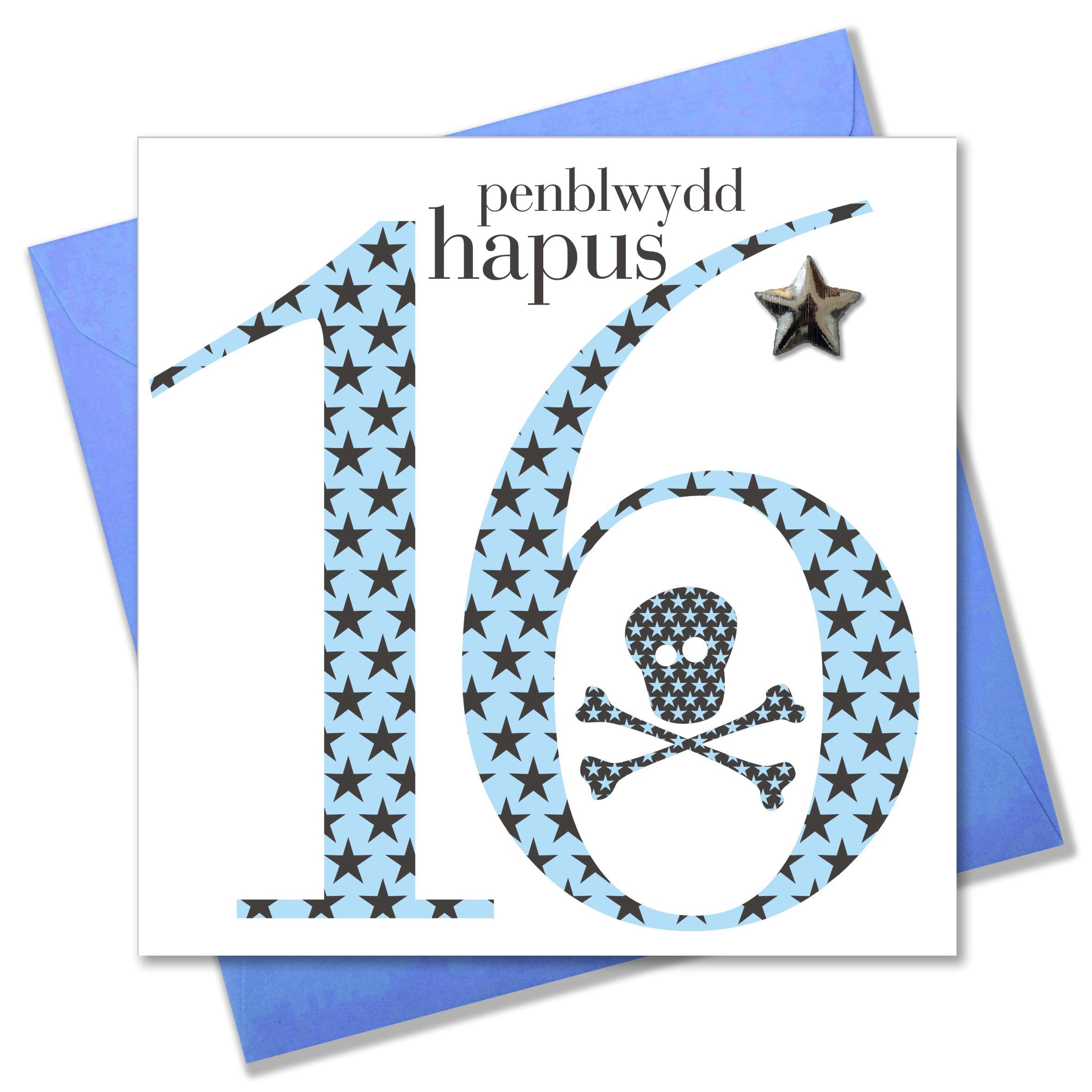 Claire Giles Ages Welsh Penblwydd Hapus Age 16 Boy Birthday Card