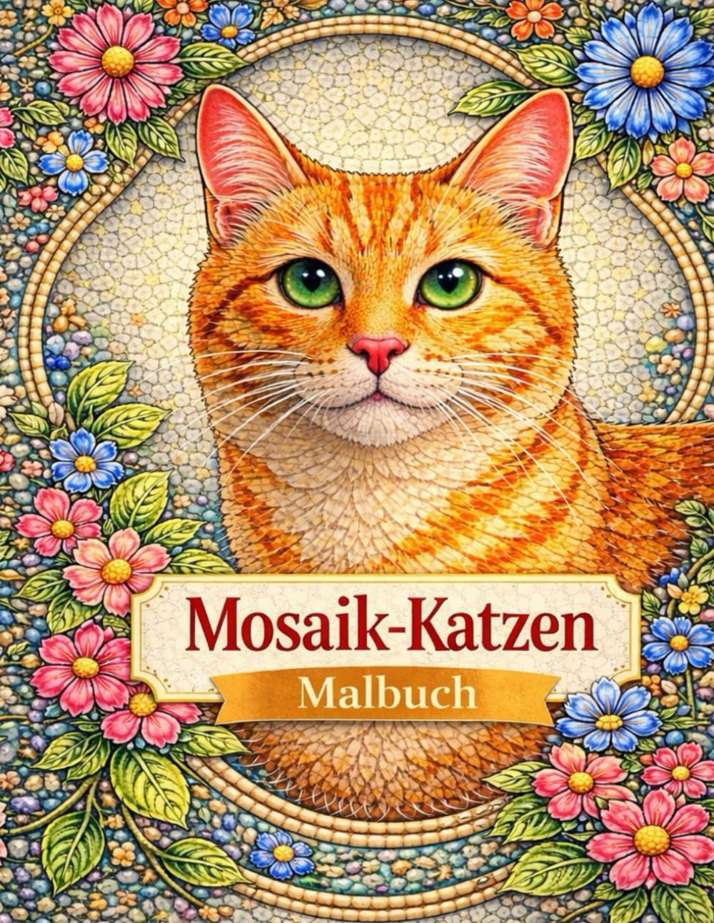 Mosaik-Katzen: Ausmalbuch für Erwachsene